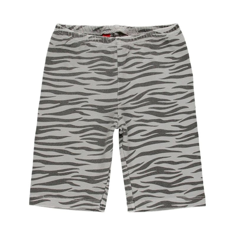 Gray and Black Zebra Print Short Leggings